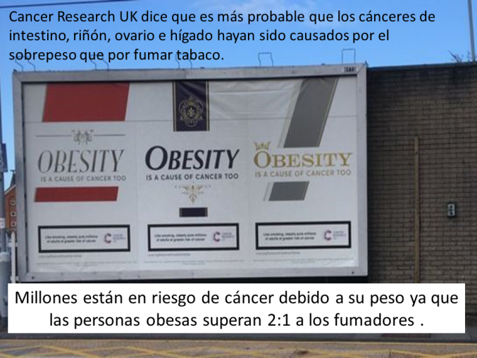 Para el cancer, es mas peligrosa la obesidad que el tabaquismo