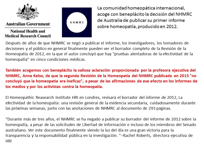 El primer informe Australiano.